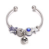 Capacious copper women's bracelet, blue marine starry sky, accessory, wholesale