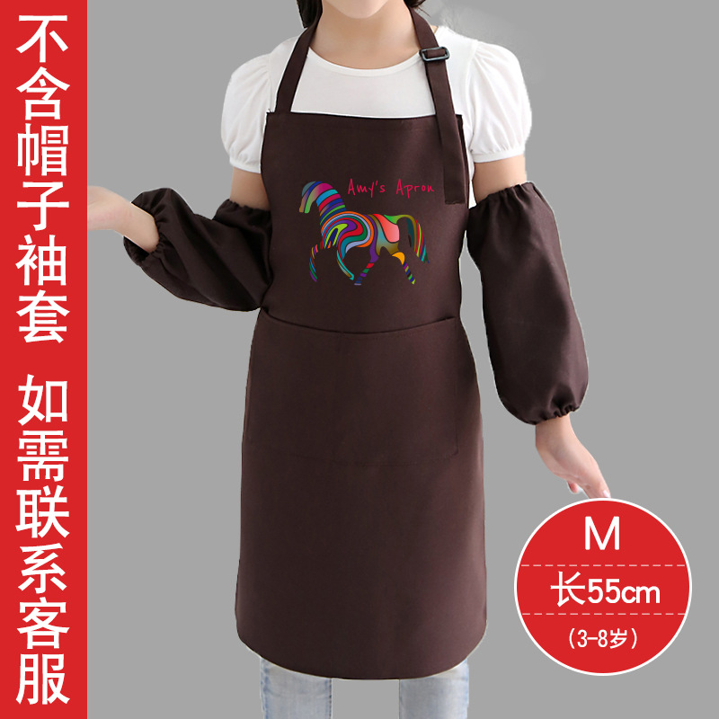 Los niños de dibujos animados arte pintura ropa Rainbow pony dibujos animados delantal oversleeve arte hecho a mano delantal impresión