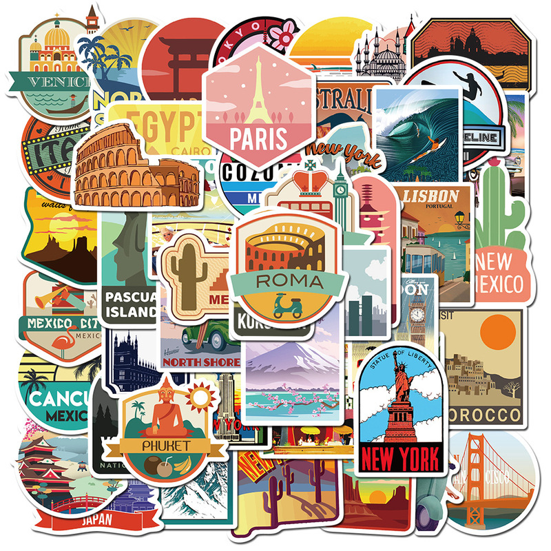 50 Travel City Scenery Graffiti Stickers Luggage Trolley Case Scooter Notebook Waterproof Stickers for Wholesale 50 Travel City Scenery Graffiti Stickers Luggage Trolley Case Scooter Notebook Waterproof Stickers for Wholesale