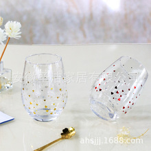 创意圣诞蛋杯玻璃杯大容量水杯 家用加厚玻璃水杯 订制礼品