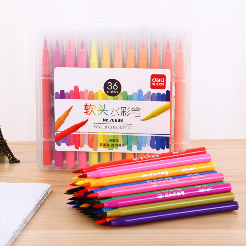 Watercolour, crayons for students, brush, set, washable