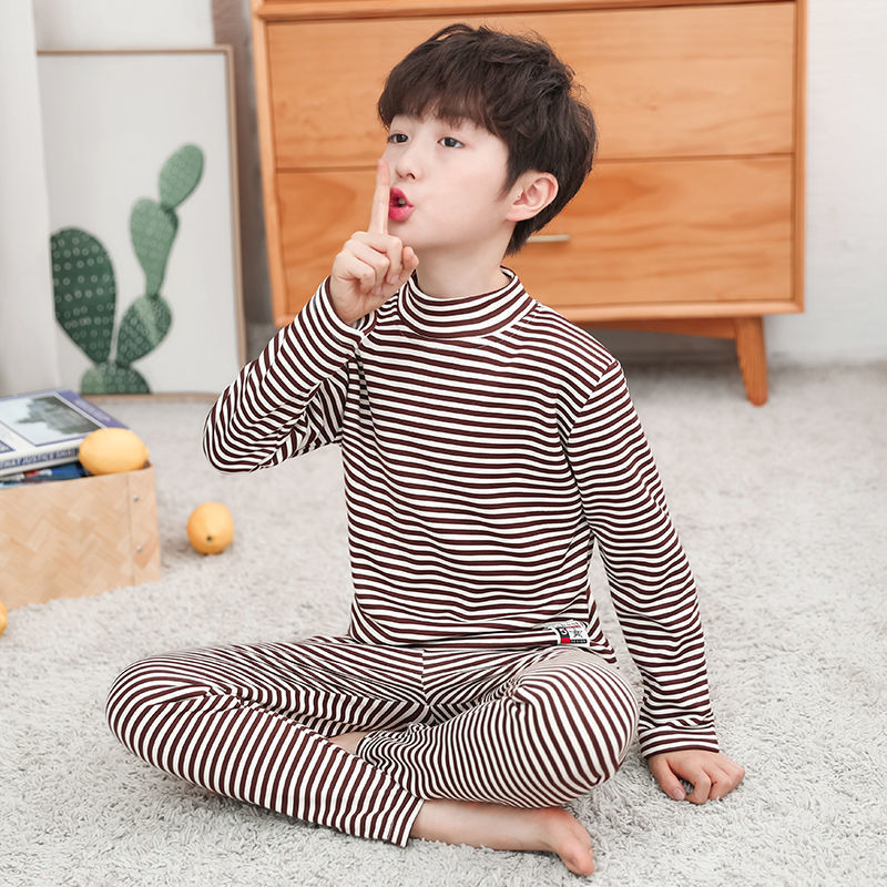소년 소녀를위한 원피스 홈 의류 기모 두꺼운 어린이 잠옷 겨울 어린 소년 세트 2020 새로운 유행