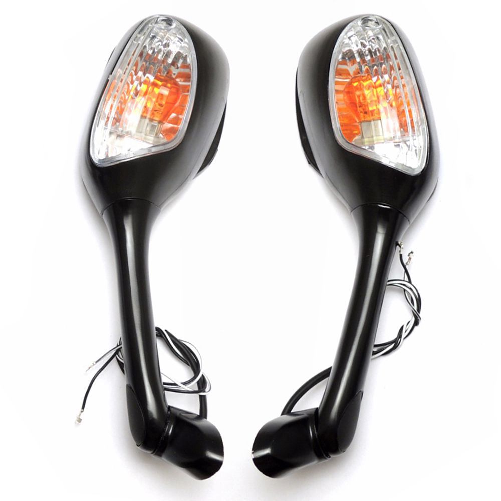 Espejo retrovisor de la motocicleta con reflector de luz LED adecuado para Suzuki GSXR600 espejo retrovisor del coche deportivo con luces dobles