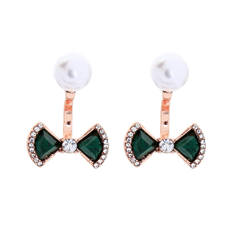 Adorables Boucles D&#39;oreilles En Perles Avec Nœud Coréen display picture 9