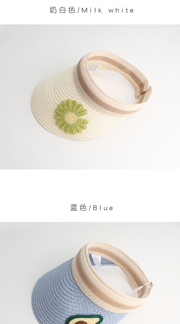 Children's Hat Summer Baby Sun Hat Little Girl Cute Cartoon Fruit Straw Hat Boy Sunscreen Empty Top Hat Wholesale Nihaojewelry display picture 5