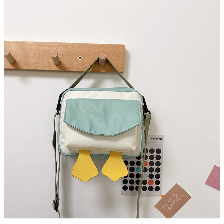 Creative and personalized duck-butted single-shoulder small square bag for women 2021 cross-border bag canvas mobile phone coin purse undefined