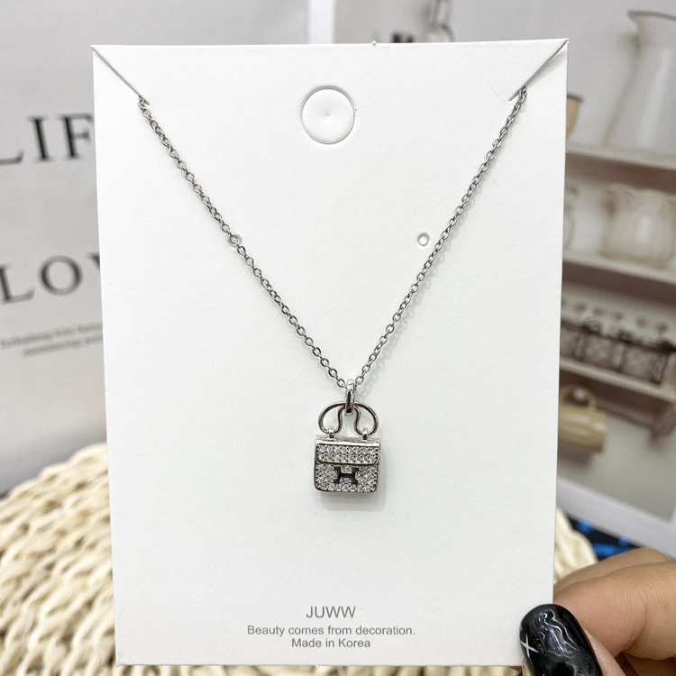 背面项链挂袋正面可挂耳饰耳环卡纸斜切口设计印灰来图来样定制