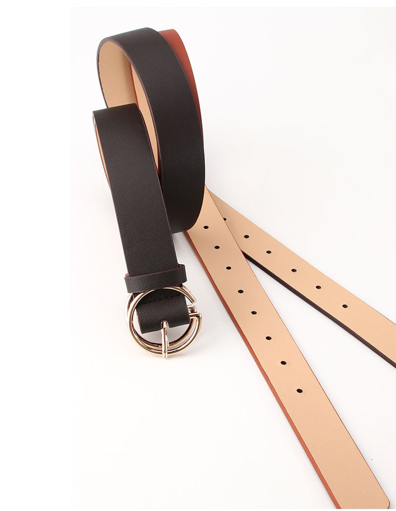 The New Ladies Letter Round Buckle Head Belt Simple Korean Pants Belt Fashion New Products Wholesale Nihaojewelry display picture 4