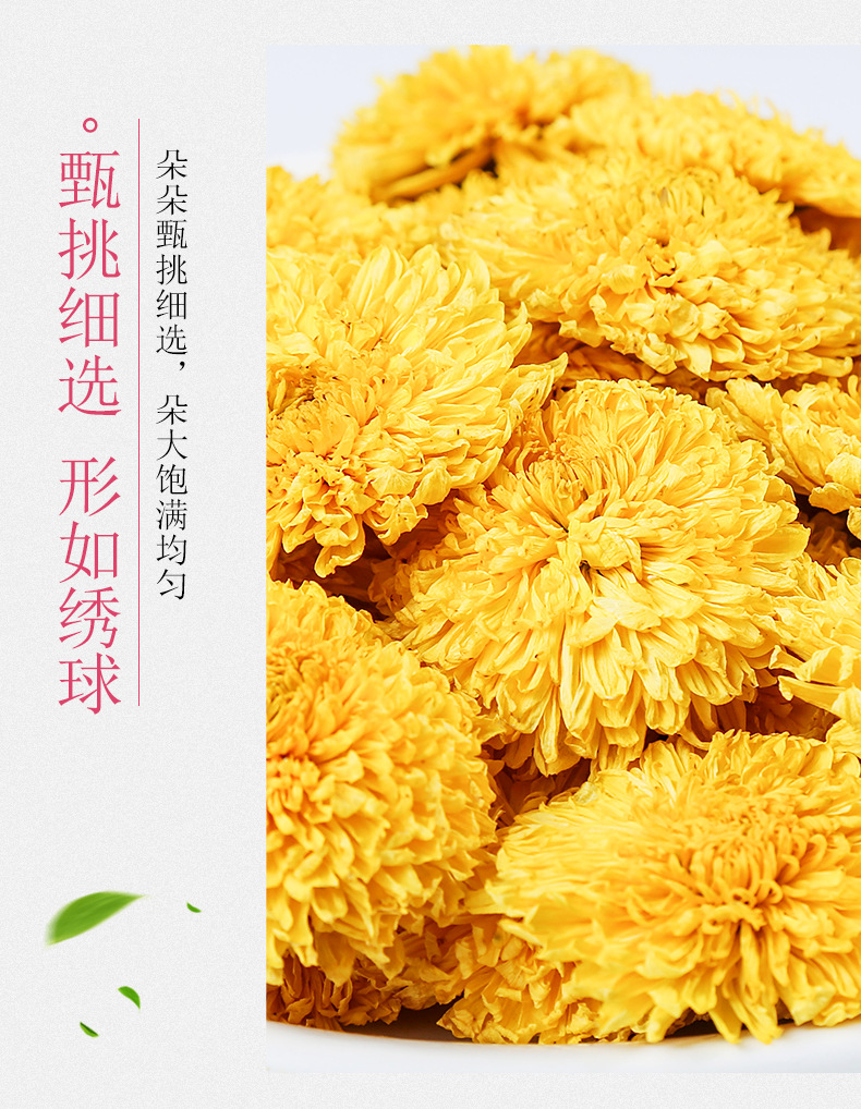 Yellow Chrysanthemum Tea Huang Ju Loose Dried Flowers 500g Bulk Herbal Tea from Huangshan in use