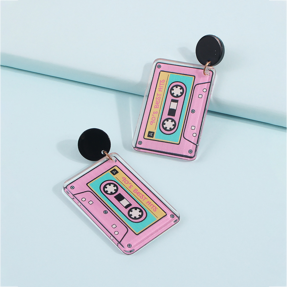 Tape Exaggerated Funny Hip-hop Style Geometric Earrings display picture 9