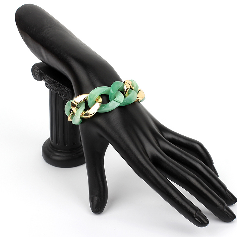 20g Weight Bracelets Classification Anniversary, Business, Travel Occasion Women'S Gender Fashion Style Pink, Green, Wine Red, Black Color Women's Simple Resin Bracelet French Retro Handmade Bracelet Wholesale Nihaojewelry 1