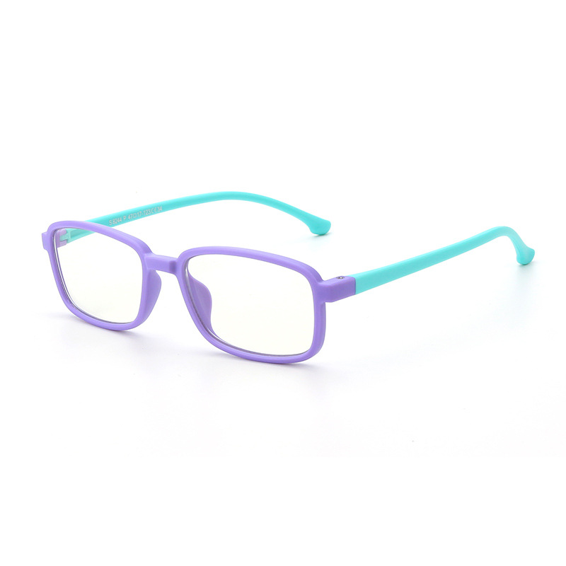 Comfortable Square Frame Anti-blue Light Glasses For Children,Silicone Material Flat Glasses,Mobile Phone Computer Goggles F8244