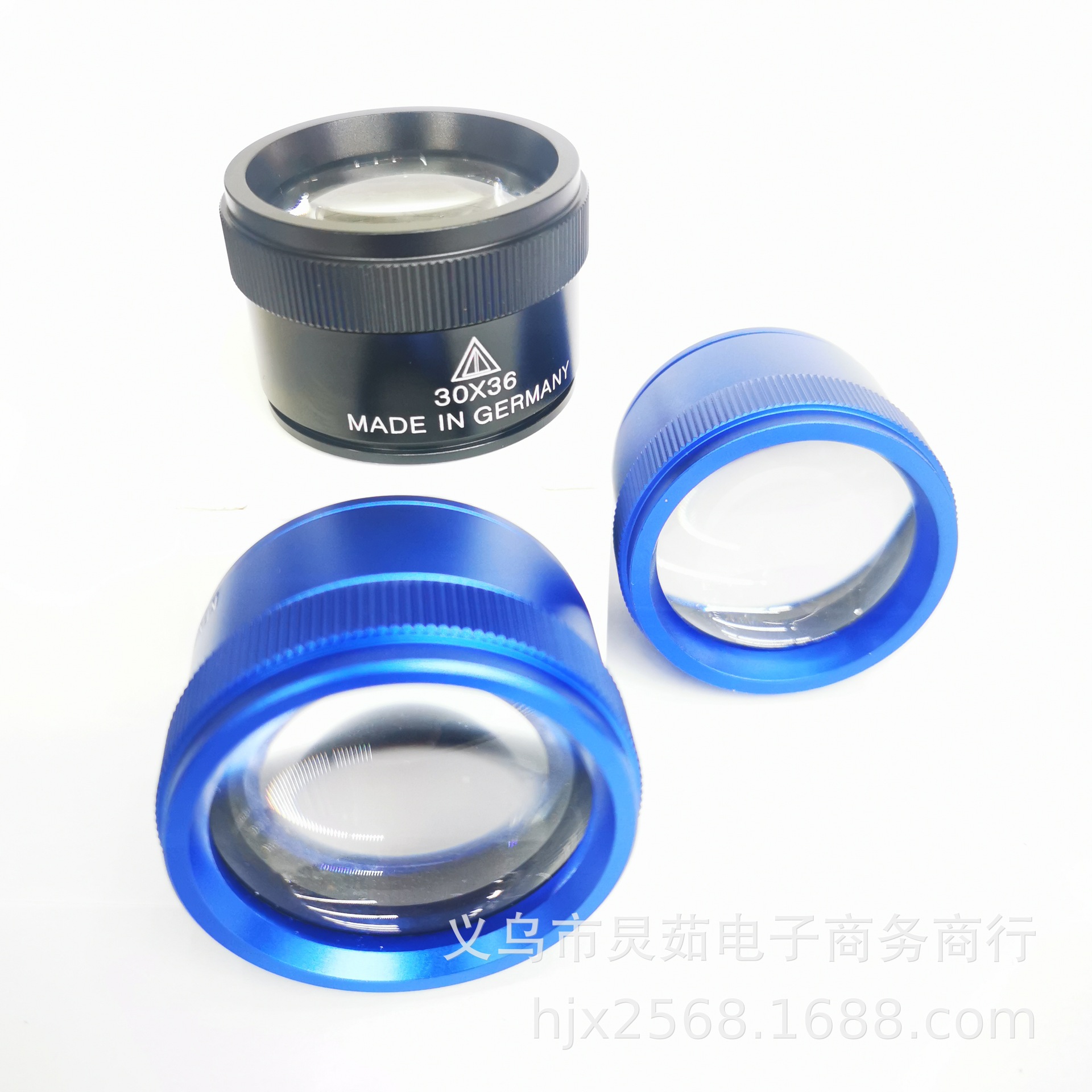 土豪金光学玻璃镀膜镜片 玻璃镜片 珠宝金属皮套放大镜30x40