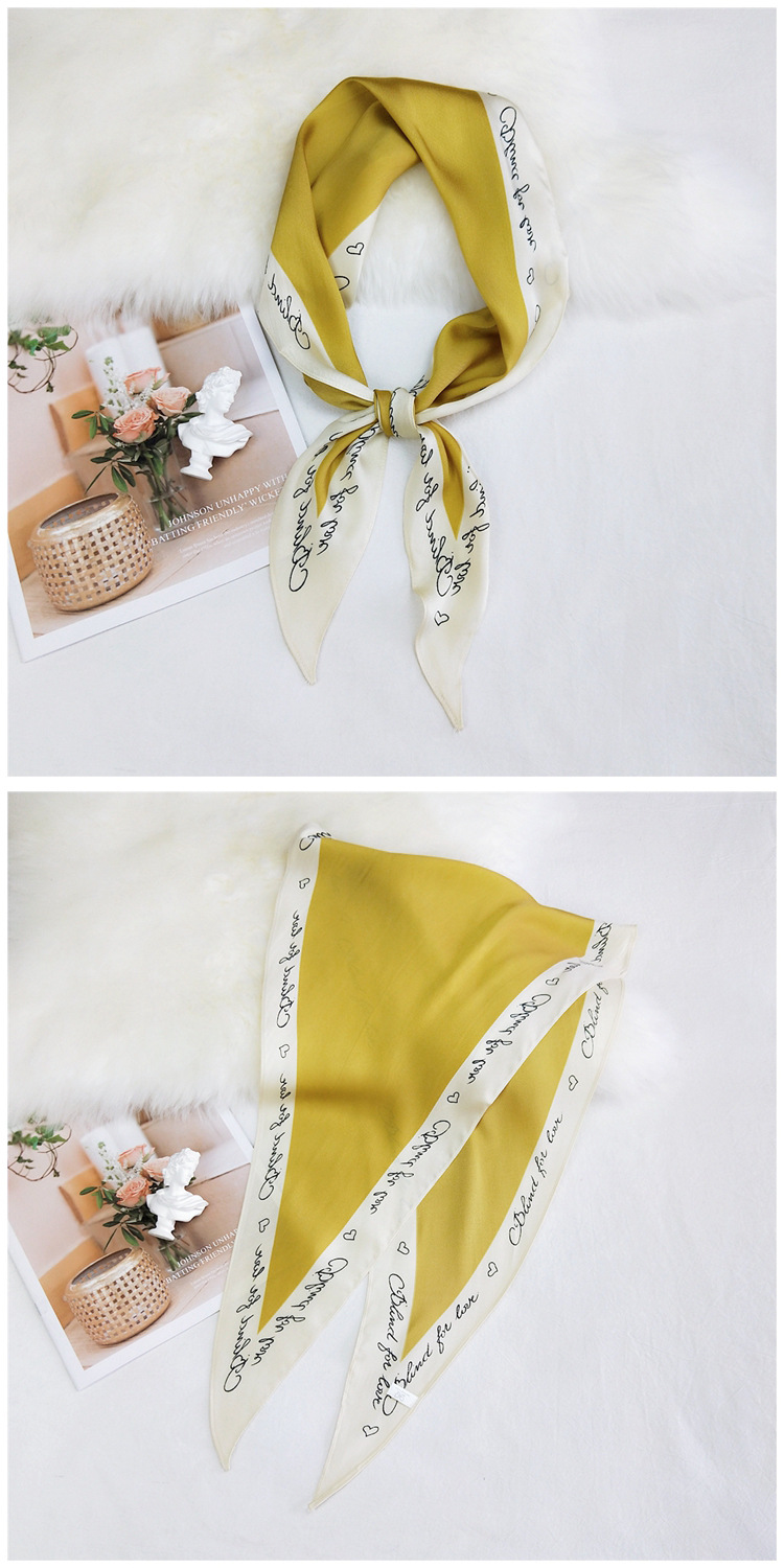 New Twill Letter Diamond-shaped Small Silk Scarf display picture 14