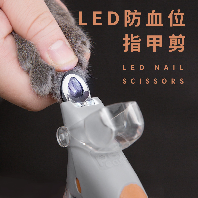 Kitty Nail cutters A grinding device Dogs Nail cutters Pets nail clippers led lighting nail Supplies