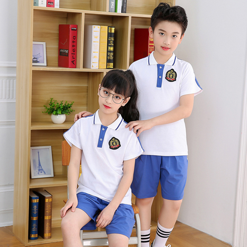 (2개) 봄 가을 겨울 여름 학생 게임 클래스 코트 코튼 블루 코트와 세트 초등 및 중등 학교를위한 교복