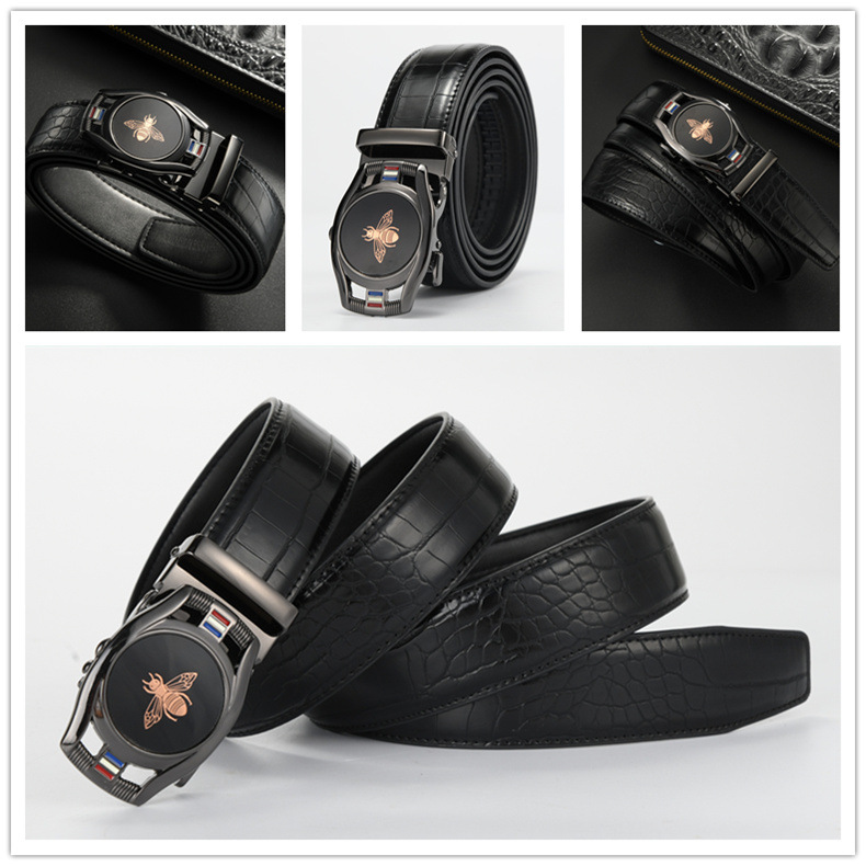 2023 New Hot Selling Crocodile Belt Men's Automatic Belt Buckling Floor Stand Men's Belt Embossing Technology_viptrois.com