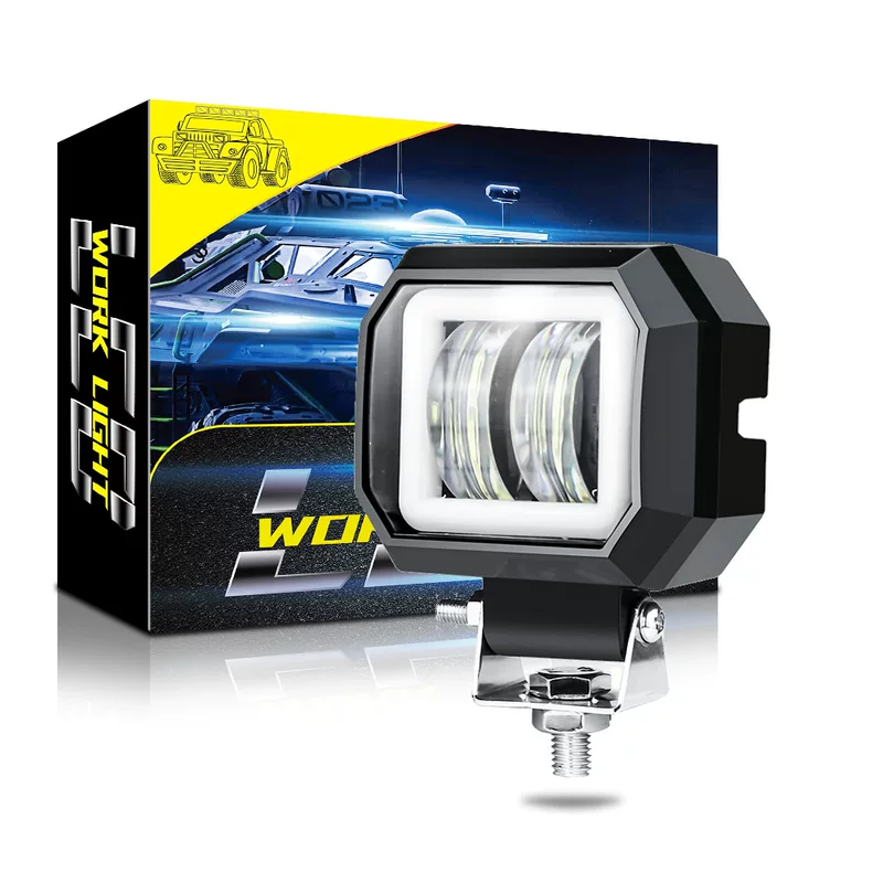 XMY 7D 20W square car LED motorcycle spotlight with aperture led inspection light work light