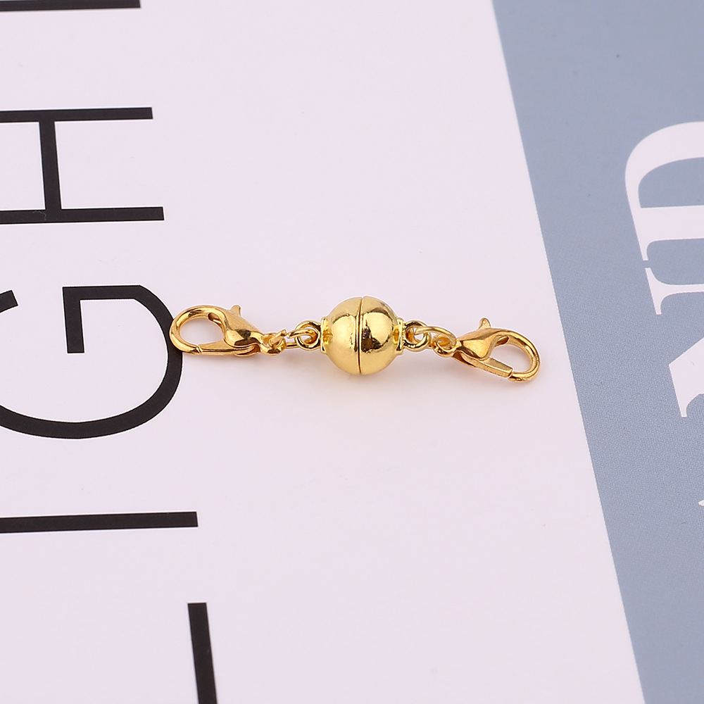 Oro imán cilíndrico hebilla redonda esférica magnética hebilla pulsera cabeza langosta hebilla DIY joyería hebilla magnética joyería del oído image 13