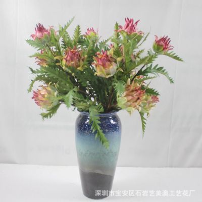 Emulation flower 3 Seabuckthorn Imperial Flower Emperor Tropical Flowers Home Furnishing a living room Soft loading gardens Landscaping Scenery