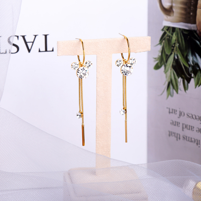 Boucles D&#39;oreilles Mignonnes En Argent S925 Tassel Long display picture 4