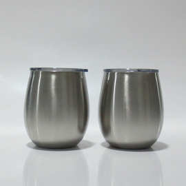 单层真空保温杯热转印不锈钢蛋壳杯带透明盖广告礼品杯子