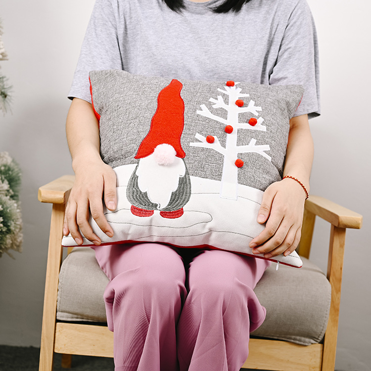 Adornos Navideños Sin Rostro Muñeca Árbol Funda De Almohada Funda De Almohada De Santa Claus Funda De Almohada display picture 1