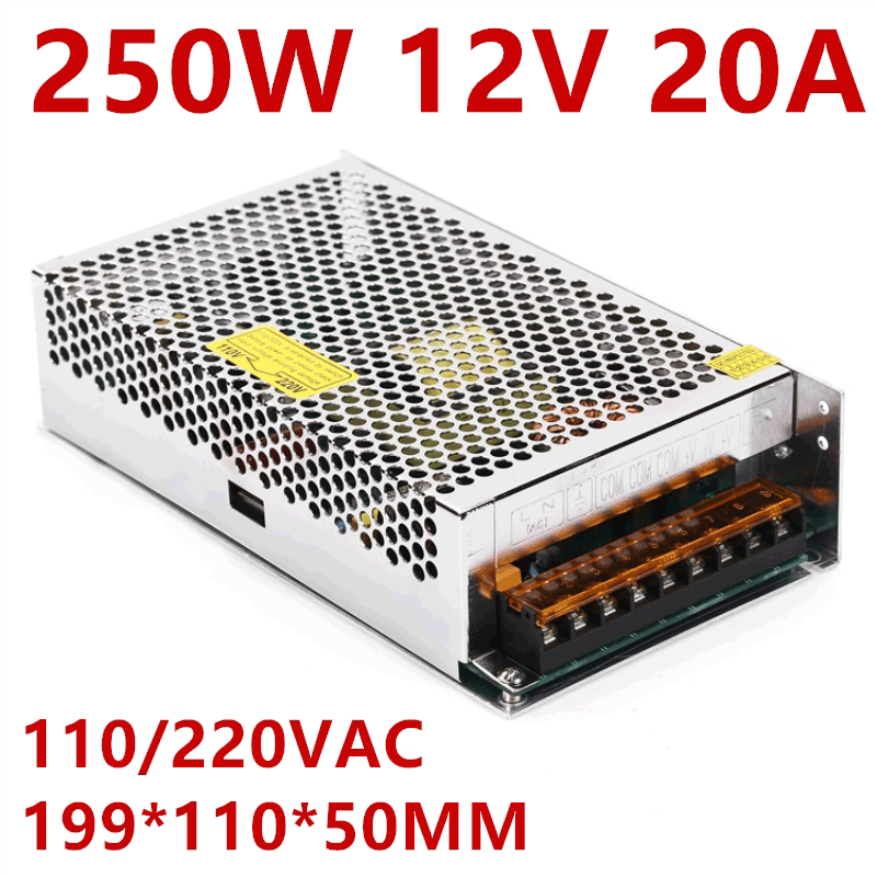 250W12V20A单组S-250-12开关电源12V250W工业电源12V20A直流电源