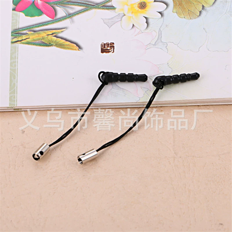 Оптовая Продажа с фабрики ремешок для мобильного телефона Пылезащитная заглушка черная линия веревка для мобильного телефона алюминиевая трубка веревка для мобильного телефона большое количество скидка