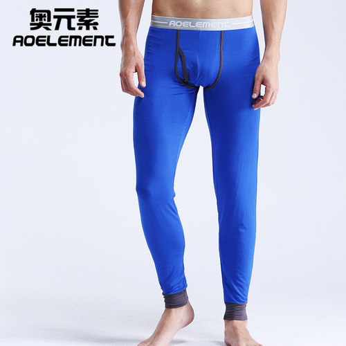 Men's one-piece mid-waist men's cold-proof autumn pants with nine-point closure, slim-fit modal thermal pants, autumn and winter thin leggings