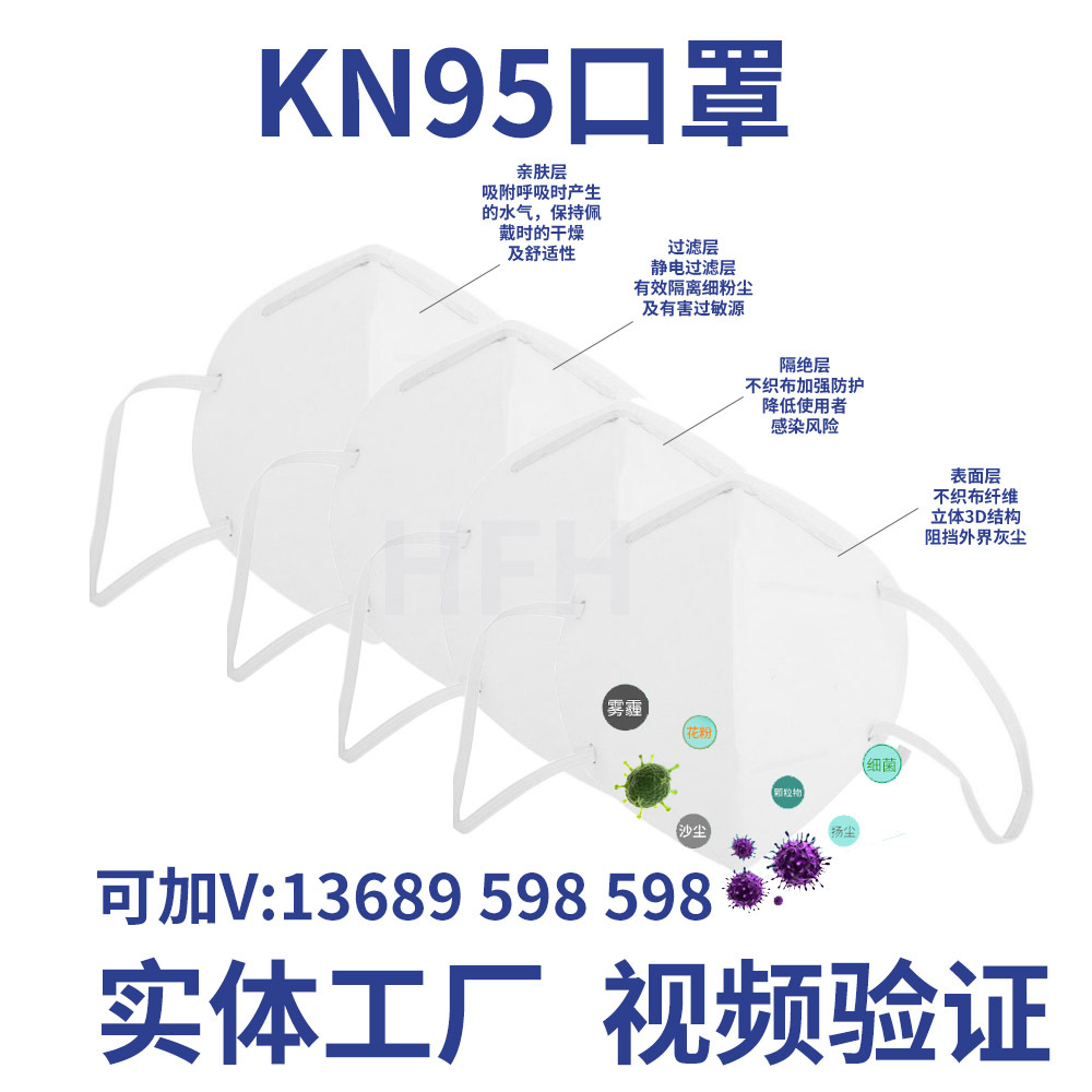 现货 视频验证 kn95白板口罩 工业粉尘雾霾飞沫民用劳保kn95口罩|ru