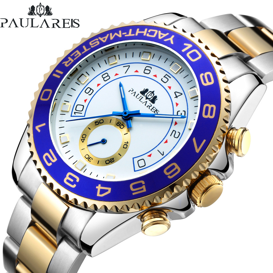 Automatic mechanical luminous room gold steel band men's watch AUTOMATIC WATCH