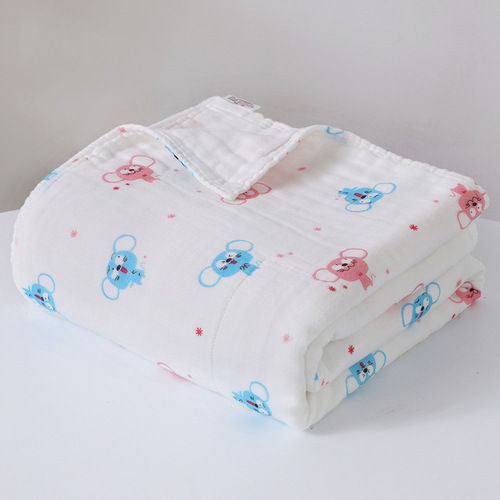 Category A 90*90cm baby blanket cotton gauze bath towel six-layer infant newborn baby quilt floor stall supply