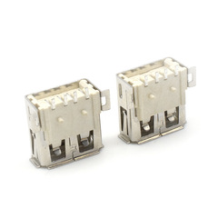 USB 13.0貼片180度直邊卷邊四腳帶定位柱母座AF型A母全貼片連接器