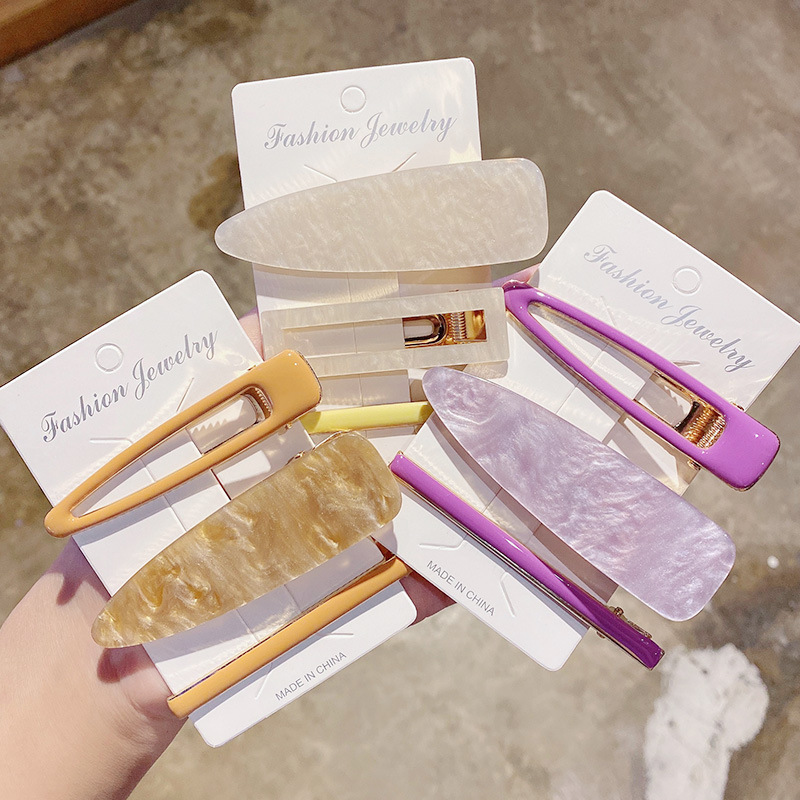 25g Weight Headwear Classification Festival Occasion Arylic Material Geometric Pattern Women'S Gender Korean Acrylic Hairpin 3 Piece Set Side Clip Bangs Clip Girl Clip  Wholesale 5