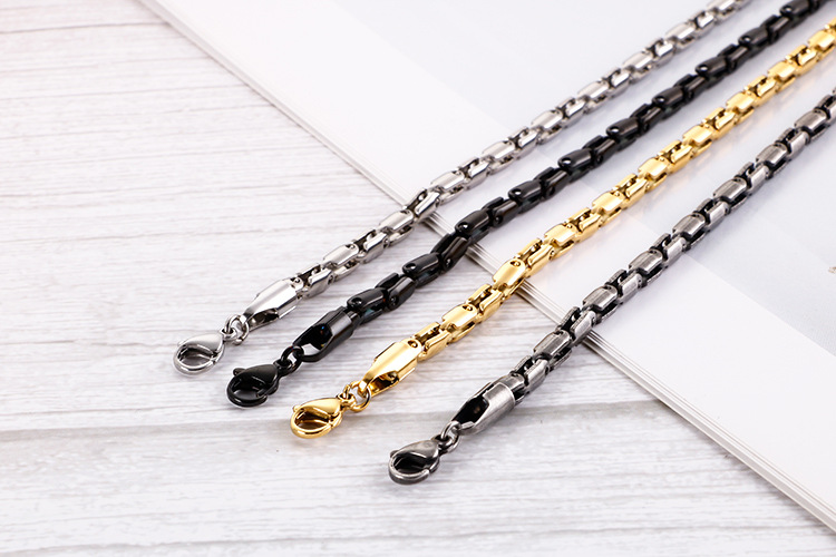 18K Real Gold Plated Plating Material Necklace Classification PVD Coated 18K Gold Plated Solid Color Titanium Steel Fashion Waterproof Non Tarnish Necklace