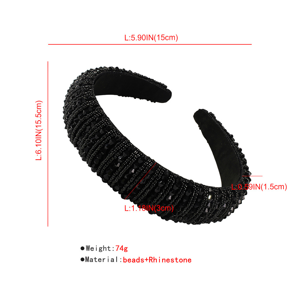 Fashion Handmade Beaded Headband Women's Big Thick Sponge Wide Brim Hot-saling Headband display picture 19