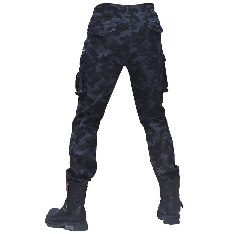 Loong biker motocicleta pantalones cuatro estaciones pantalones casuales Slim negro camuflaje trajes motocicleta pantalones de montar