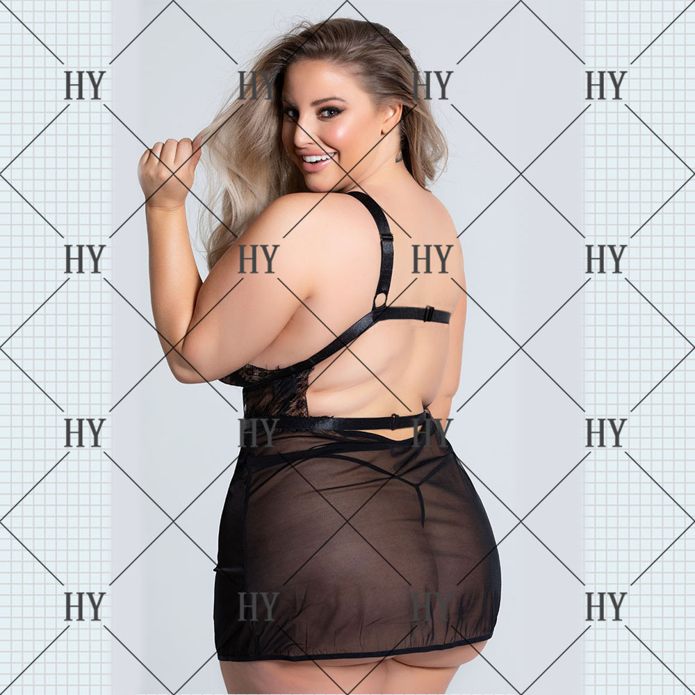 Large Size Net Yarn Sexy One-piece Lingerie NSYO22132