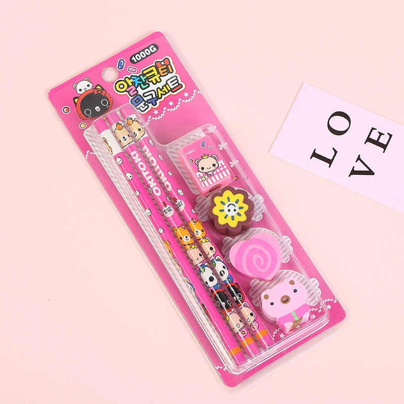 Карандаш Ластик Точилка для карандашей Канцелярский костюм Школьные принадлежности Подарок для начальной школы Ластик Карандаш Детский подарок