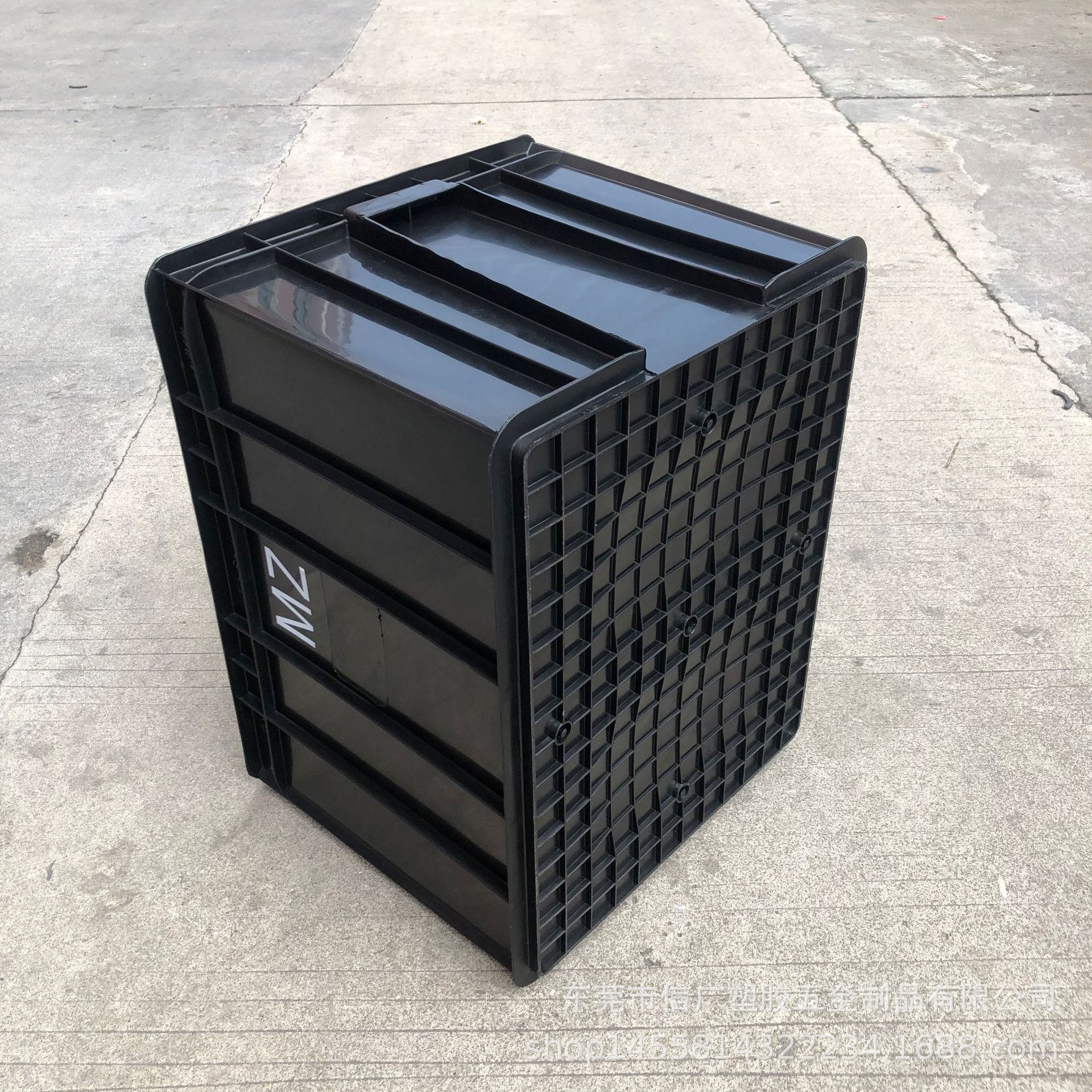 带盖防静电黑色周转箱 防静电胶筐 防静电五金箱 面包箱 零件箱