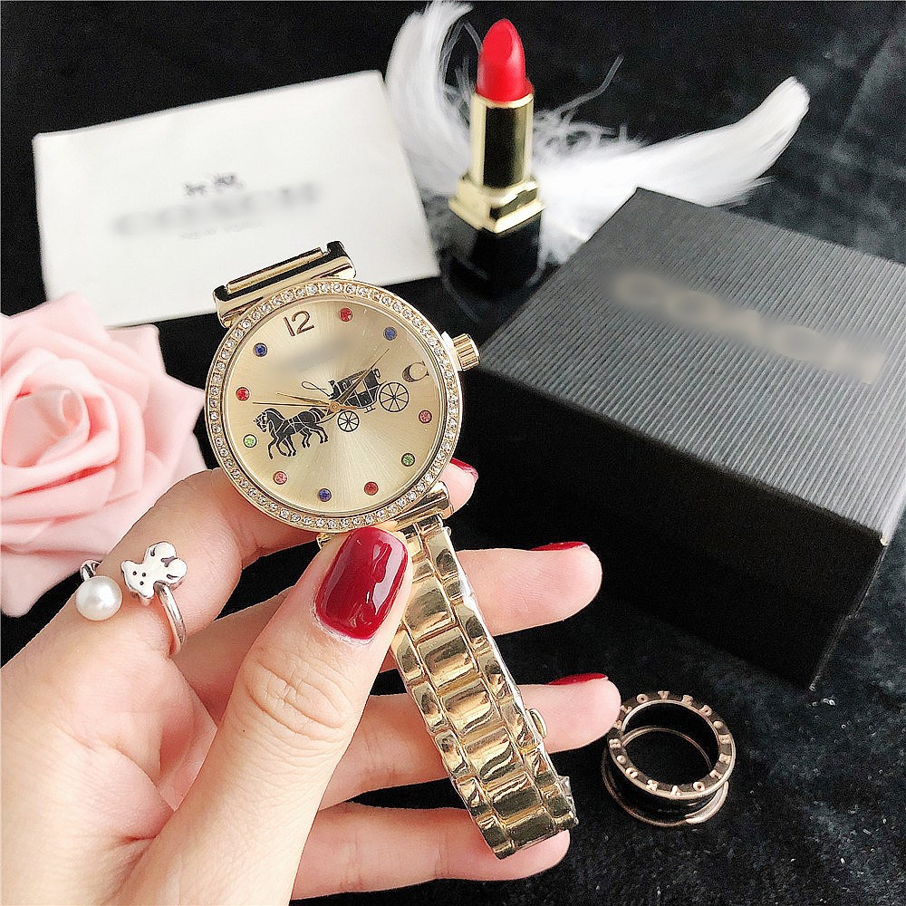 Quartz Movement Geometric Pattern Fashion Geometric Single Folding Buckle Quartz Women's Watches