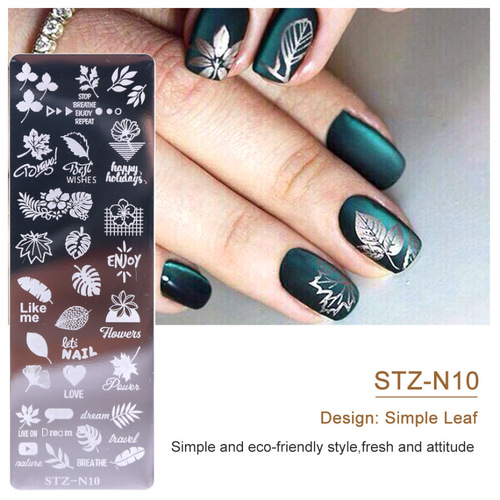 Cross-border nail art printed small long steel plate Retro floral snowflake ripple pattern butterfly cute cartoon style steel plate