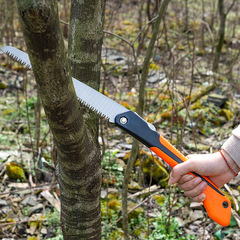 210 two-color folding saw, hand saw, household garden saw, logging saw, woodworking saw, folding saw, branch fruit tree saw