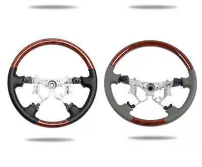 Modified steering wheel suitable for Toyota Prado peach wood assembly overbearing modified multi-function button Hairspring