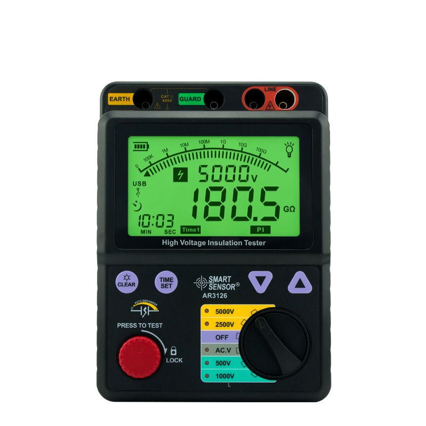 AR3126数字高压兆欧表 数显绝缘电阻表 5000V电阻测试仪