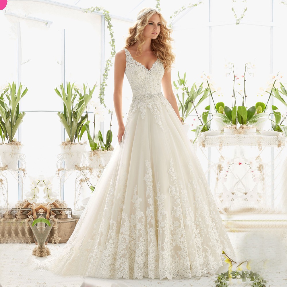 New wedding dress foreign trade trailing wedding dress deep V large…