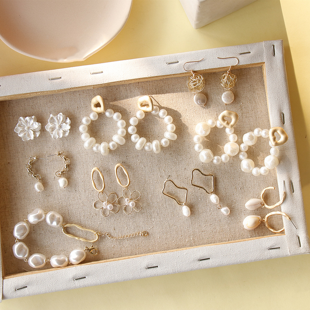 Baroque Series Earrings Freshwater Pearl Natural Elegant Alloy Design Temperament Girl Earrings