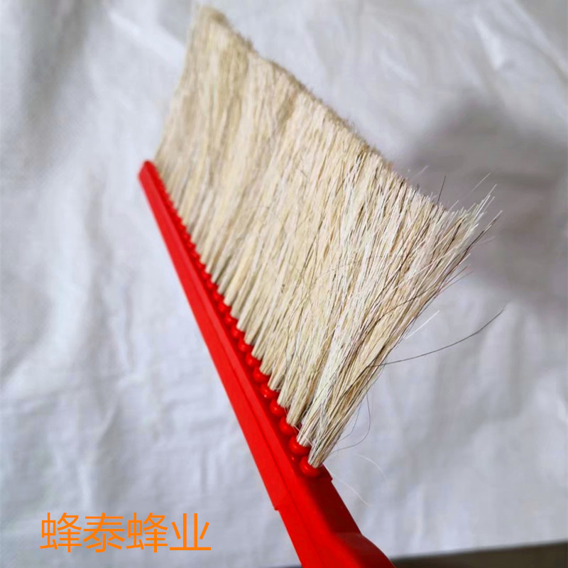 蜂具蜂扫 红塑料把蜂扫 单排马鬃蜂刷塑料手柄马尾