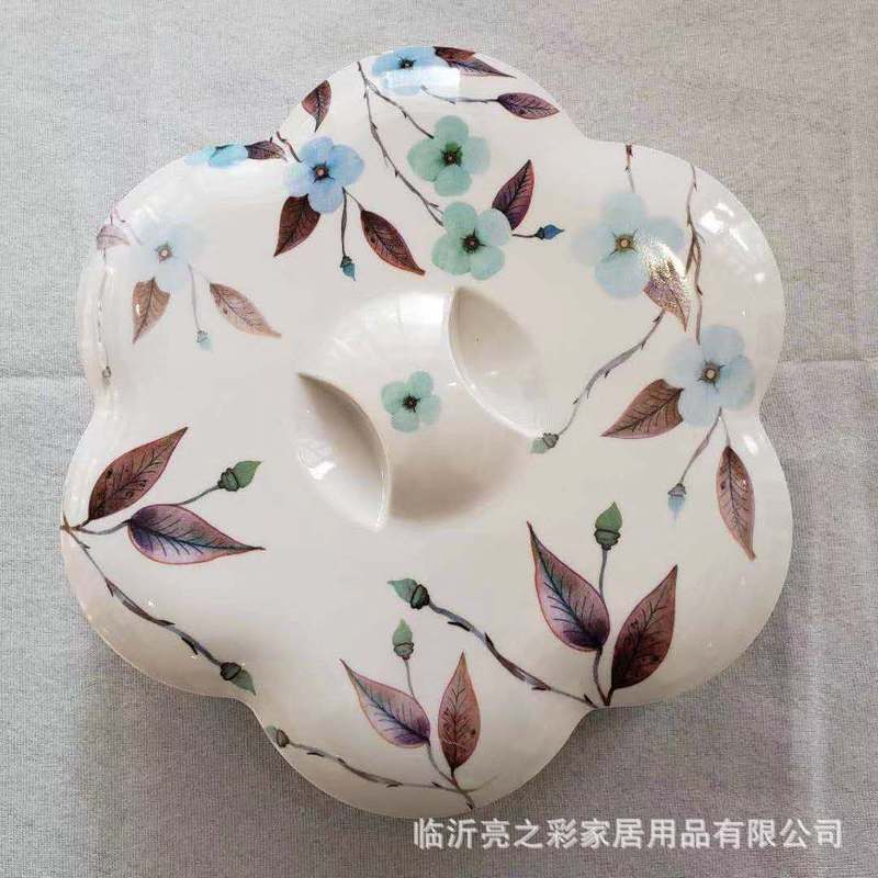 源工場の新型ヨーロッパ式の厚い7格の果物の皿の結婚祝いのキャンディーの箱のスナックの皿の果物の箱は磁器の食器に似せます。|undefined